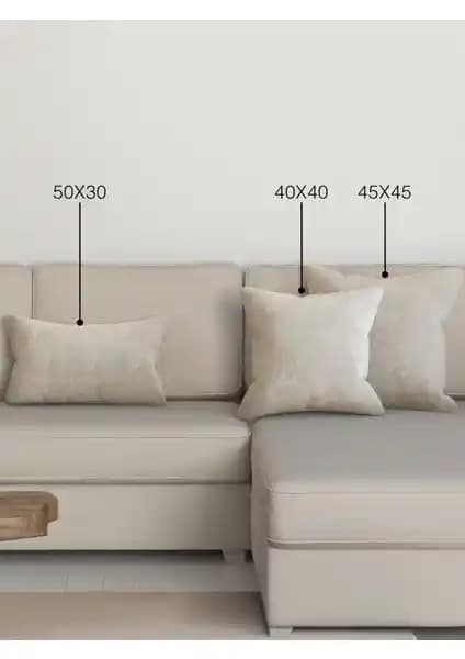 Perle Home Ekru Renkli Kırlent Yastık Kılıfı Modern ve Dayanıklı Ev Dekorasyonu İçin