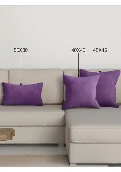 Perle Home Menekşe Moru Rengi Kırlent Yastık Kılıfı Estetik ve Dayanıklı Dekorasyon Ürünü