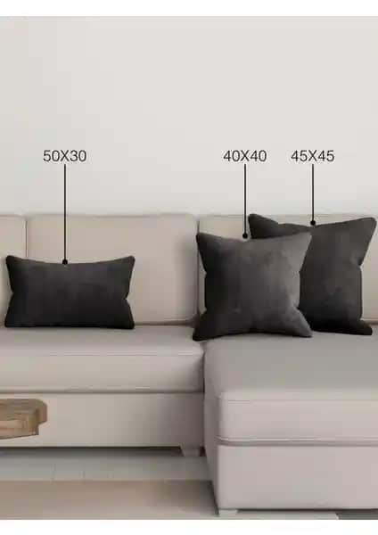 Perle Home Siyah Renkli Günlük Kullanım Kırlent Kılıfı Estetik ve Dayanıklı Tasarım