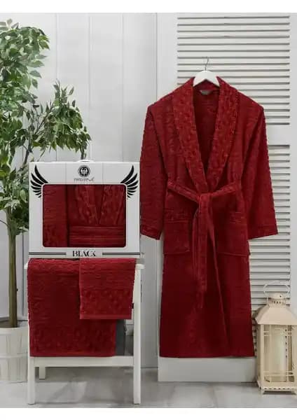 Philippus Vespira Erkek Şalyaka Bornoz Seti %100 Pamuk Kalite ve Şıklık İçin Uygun