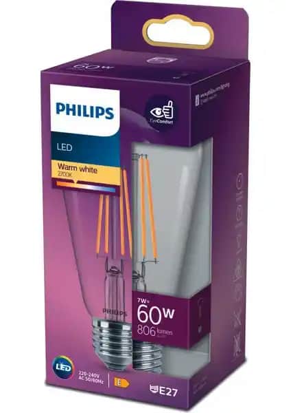 Philips 60W Filament ST64 Ampul: Estetik ve Enerji Verimli Rustik Aydınlatma Çözümü