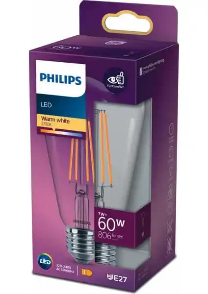 Philips 60W Filament ST64 Ampul: Estetik ve Enerji Verimli Rustik Aydınlatma Çözümü
