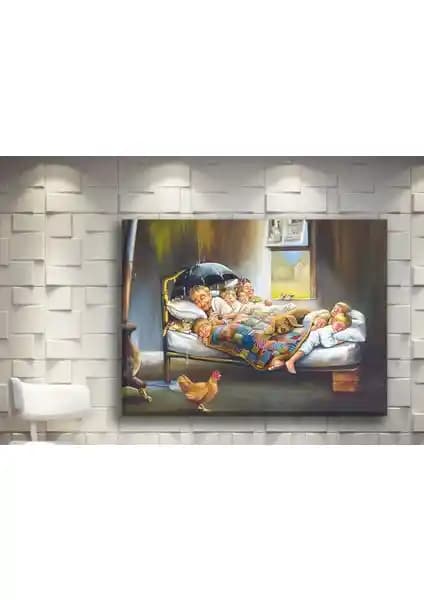 Pia Hediyelik Kanvas Tablo Mutluluğun Resmi: Estetik ve Dayanıklı Dekoratif Sanat Eseri