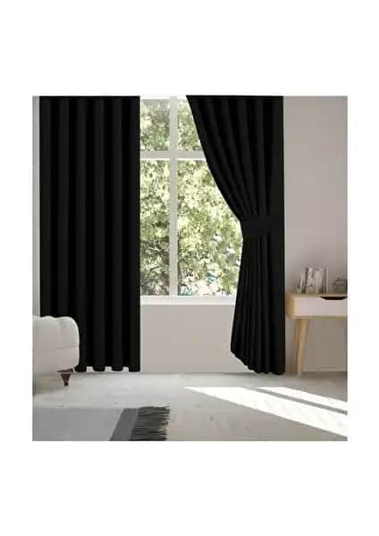 Pierre Cardin Siyah Blackout Fon Perde Modern ve Şık Tasarımıyla Dekorasyonunuza Uyum Sağlar