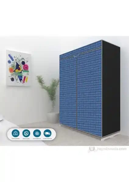 Prado Ekose Çelik Profilli Bez Dolap Mavi Renkli Modern ve Dayanıklı Depolama Çözümü