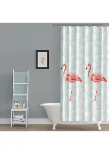 Prado Flamingos Banyo Perdesi 180x200 cm su itici ve şık tasarımıyla modern banyolar için ideal