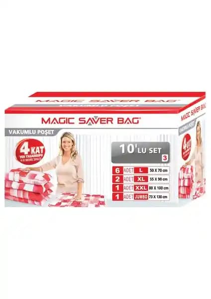 Pratik ve Çok Amaçlı Magic Saver Bag 10'lu Set ile Ev ve Seyahat Düzeninizi Kolaylaştırın