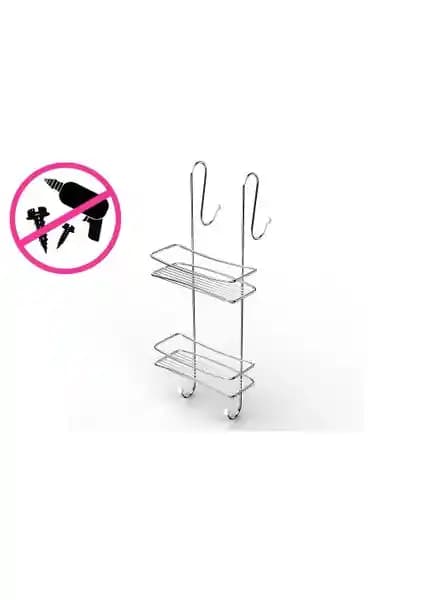 Primanova 2 Katlı Krom Kaplama Banyo Rafı Modern ve Dayanıklı Tasarım