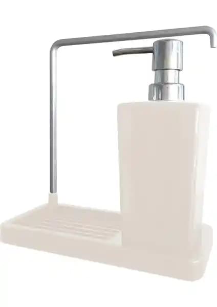 Primanova Luna Askılı Mutfak Sıvı Sabunluk Bej Renk Modern ve Fonksiyonel Tasarım