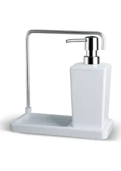 Primanova Luna Askılı Mutfak Sıvı Sabunluk Beyaz Modern ve Pratik Tasarım