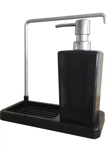 Primanova Luna Askılı Siyah Mutfak Sıvı Sabunluk Modern ve Şık Tasarım