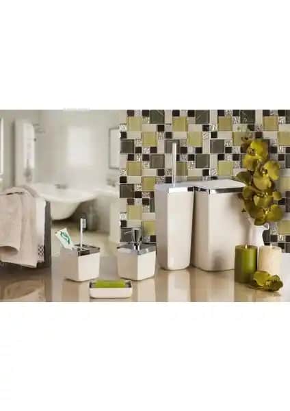 Primanova Toskana 5 Parça Banyo Seti Bej Estetik ve Fonksiyonellik Bir Arada