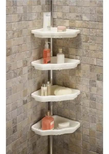 Primanova Yaylı Banyo Köşe Rafı Beyaz: Fonksiyonel ve Estetik Banyo Çözümü