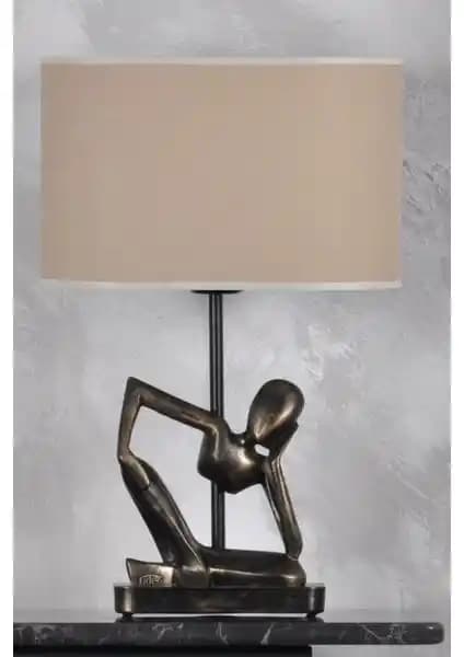 Qdec Modern Tasarım İnsan Abajur Gold Bej ile Şıklık ve Fonksiyonelliğin Buluşması