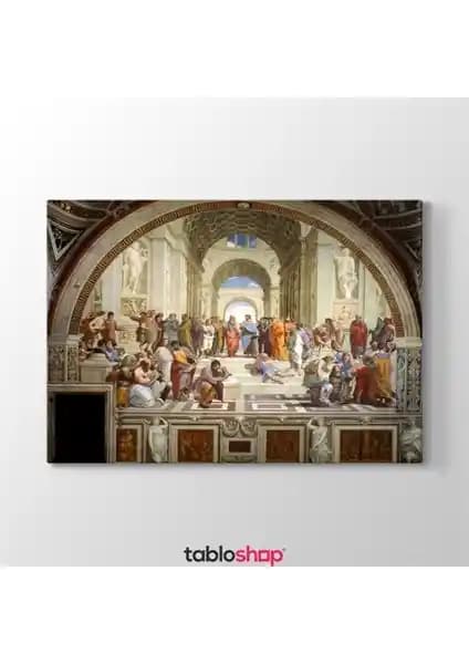 Raffaello Sanzio Atina Okulu Kanvas Tablo Modern Dekorasyon İçin Uygun