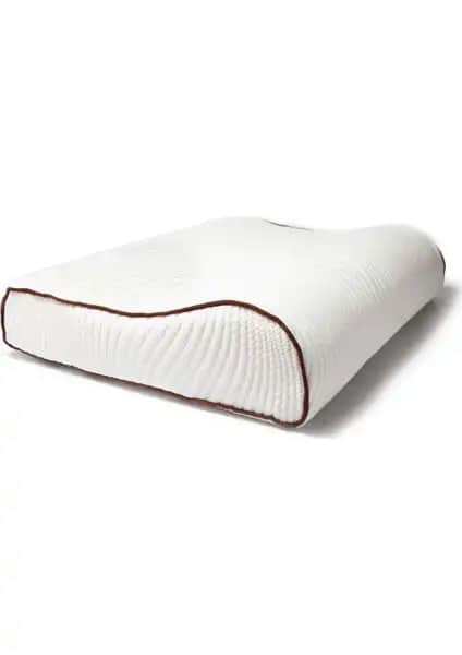 Rahatsan Şerit Kahve Boyun Destekli Visco Yastık: Sağlıklı ve Konforlu Uyku İçin Tasarlandı