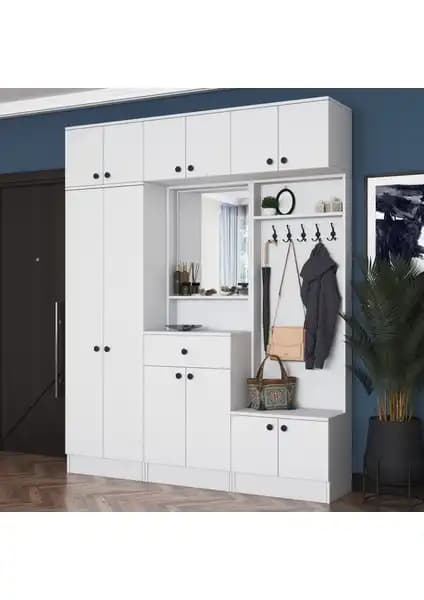 Rani EA108 Beyaz Portmanto: Modern ve Fonksiyonel Depolama Çözümü