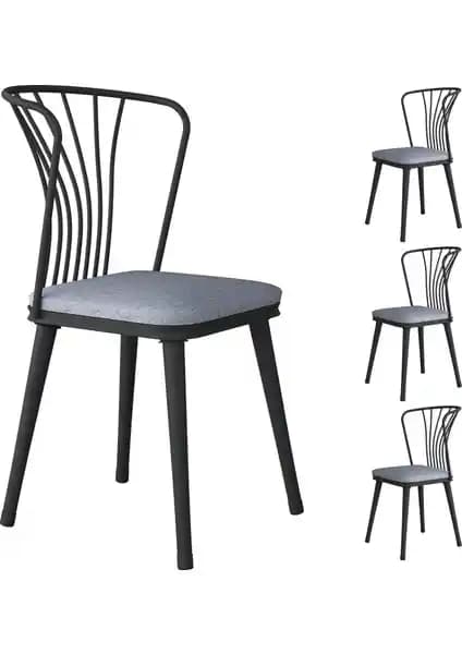 Rani JB104 Metal Sandalye 4'lü Takım: Dayanıklı ve Şık Modern Mutfak Sandalyeleri