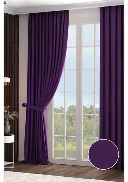 RechHome Taç Mürdüm Fon Perde: Modern Tasarım ve Pratik Kullanım Özellikleri