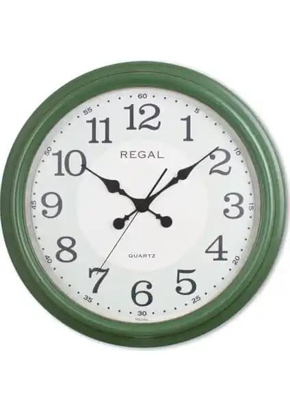 Regal 9108 H2 Yeşil Eskitme Büyük Boy Duvar Saati Dekoratif ve Fonksiyonel Tasarım
