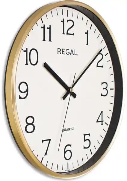 Regal Saat 0250 Gı İnce Gold Çerçeve Beyaz Kadran Modern Duvar Saati