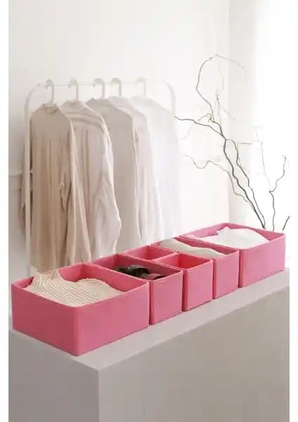 Rek Home 6'lı düzenleyici seti çocuk odaları ve ev alanları için şık ve fonksiyonel saklama çözümü