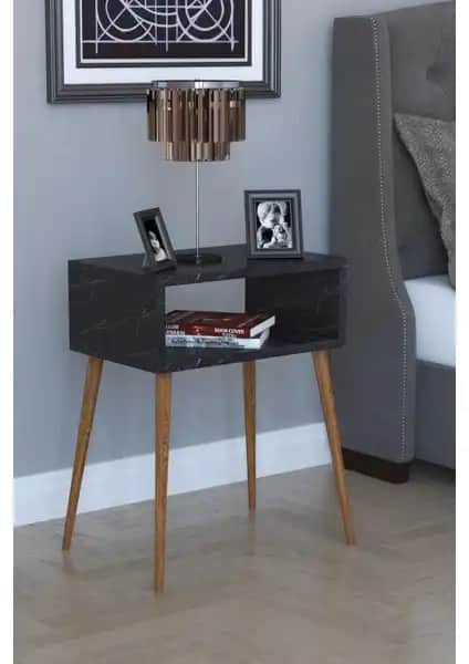 Remaks Komot Remaks Retro Komodin Siyah Mermer Modern ve Sağlam Tasarım Özellikleri