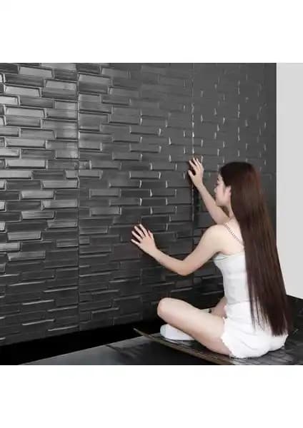 Renkli Duvarlar NW66 Siyah Opak Kendinden Yapışkanlı Panel Modern Mekânlar İçin Dekorasyon Çözümü