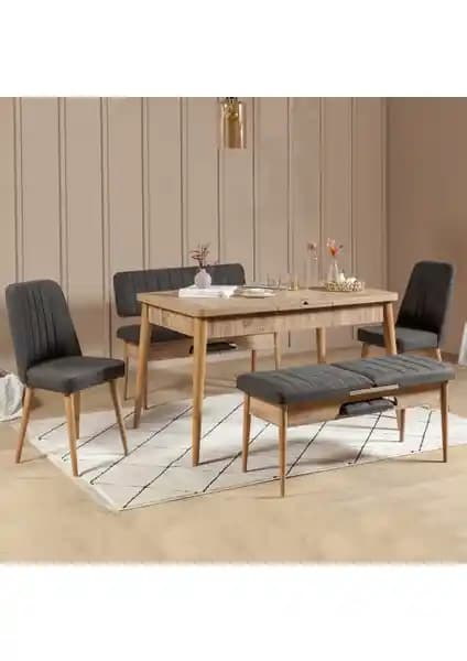 Reysa Mobilya SEMBOL EXTRA Masa Takımı Atlantik Antrasit Modern ve Çok Yönlü Mobilya Koleksiyonu