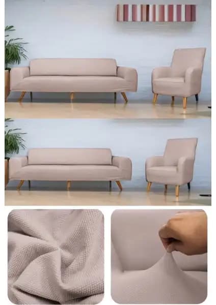 Riselerhome Balpeteği Lastikli Kanepe Örtüsü 3+3+1+1 Fonksiyonel ve Estetik Tasarım