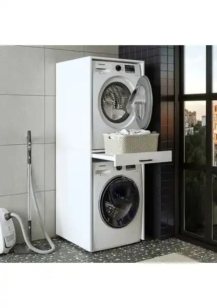 Roomart Çamaşır ve Kurutma Makinesi Dolabı: Modern ve Fonksiyonel Banyo Depolama Çözümü