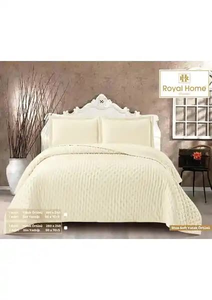 Royal Home Riva Soft Çift Kişilik Yatak Örtüsü Seti Şıklık ve Konfor Sunar