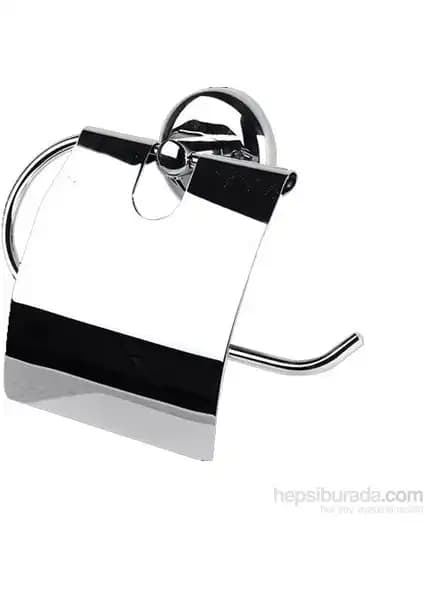 Saray Krom Kapaklı Tuvalet Kağıtlığı Nostalji Modern ve Klasik Banyo Dekorasyonu İçin