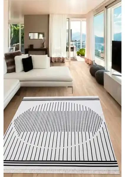 Saraz Halı Bohem Serisi Siyah Çift Taraflı Pamuklu Kilim Dekorasyonda Şıklık ve Fonksiyonellik