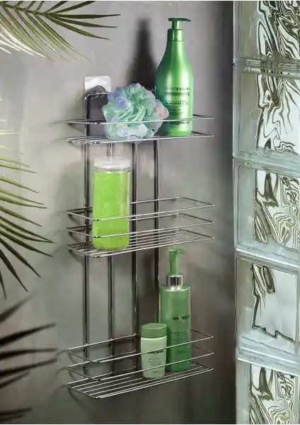 Sas Yapışkanlı Düz Banyo Düzenleyici: Modern ve Pratik Duş Rafı Çözümü