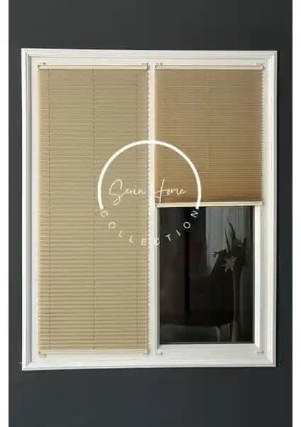 Serin Home Collection Koyu Krem Katlanabilir Plise Perde Modern Dekorasyon Çözümü