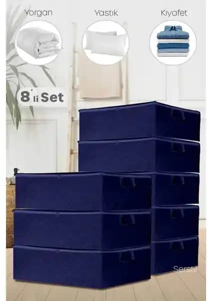 Serstil 8'li Lacivert Hurç Seti: Dayanıklı ve Çok Amaçlı Saklama Çözümü