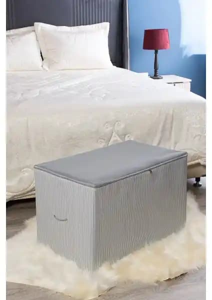 Serstil Büyük Boy Antrasit Çizgili Hurç ile Eşyalarınızı Güvenle Saklayın