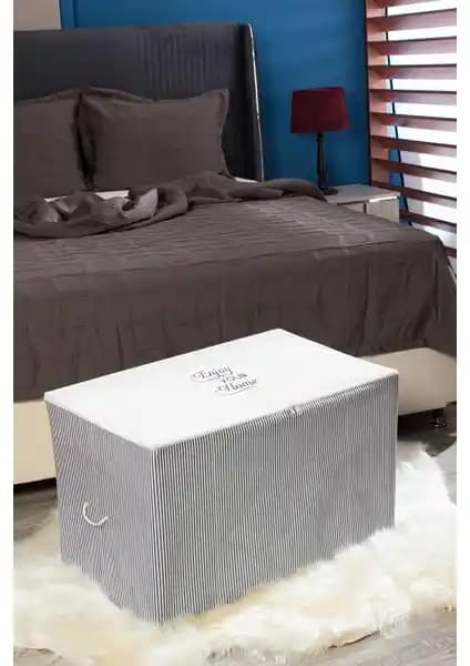 Serstil Büyük Boy Gri Çizgili Hurç: Dayanıklı ve Şık Saklama Çözümü