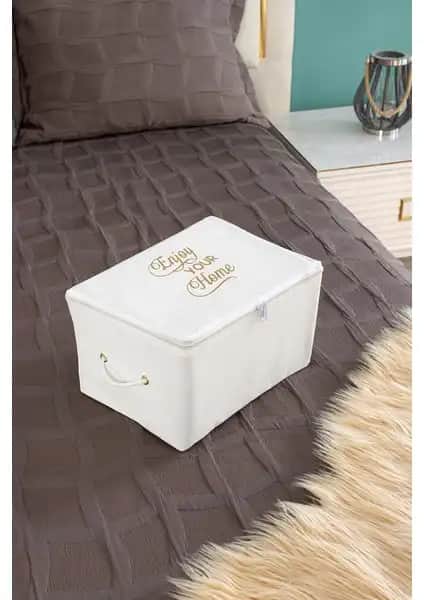 Serstil Mini Boy Baskı Detaylı Beyaz Hurç ile Pratik ve Şık Depolama Çözümü