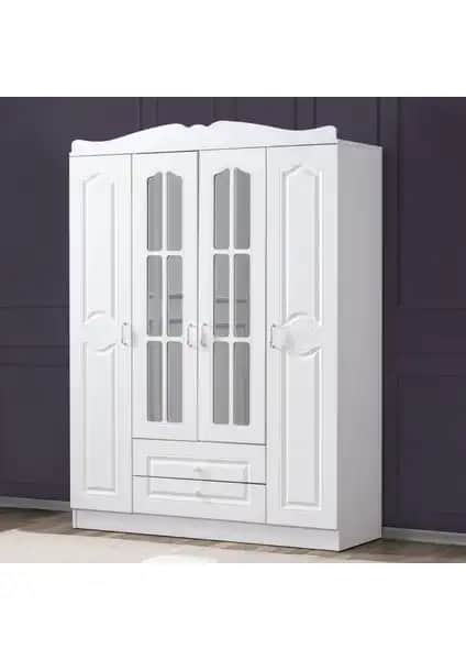 Setay MDF Yüzeyli Country Kuzey 4 Kapaklı Gardrop Geniş İç Hacim ve Modern Tasarım