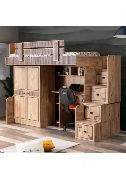 Setay Natural Ranza 2 Kapaklı Dolap Çalışma Masası Modern ve Dayanıklı Tasarım