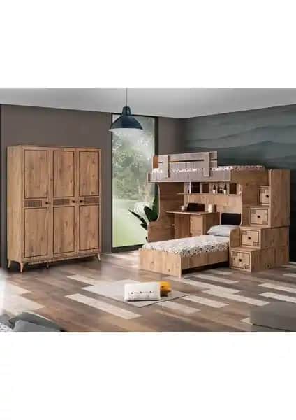 Setay Natural Ranza Karyola ve Dolap Takımı Modern Yaşam Alanları İçin Fonksiyonel Çözüm