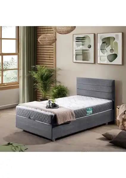 Setay Sofia Gri İkili Tek Kişilik Baza ve Başlık Modüler Tasarım ve Dayanıklılık