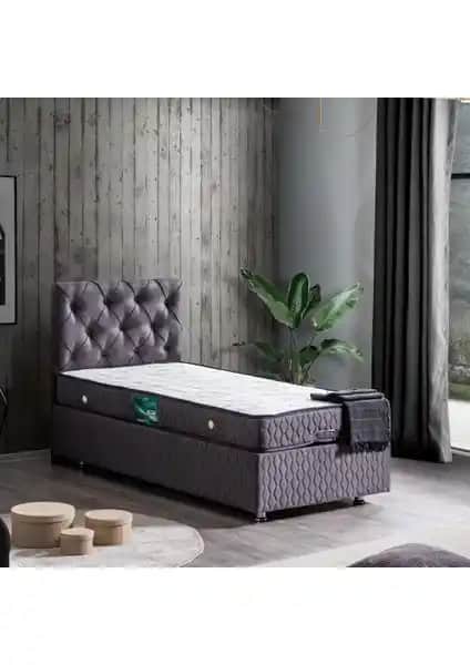 Setay Vita Tek Kişilik Baza Başlık Comfort Yatak Seti Antrasit Gri Modern ve Dayanıklı Tasarım