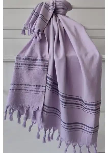 Sevim Tek Yüzlü Pamuk Havlu Peştemal Lila Modern Tasarım ve Yüksek Performans