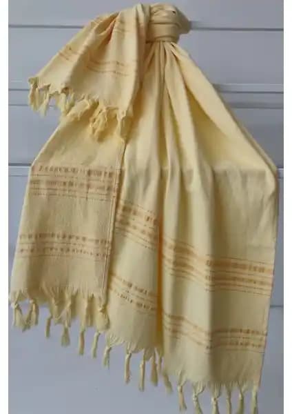 Sevim Tek Yüzlü Pamuk Havlu Peştemal Sarı Renkli Modern Tasarım ve Çok Yönlü Kullanım