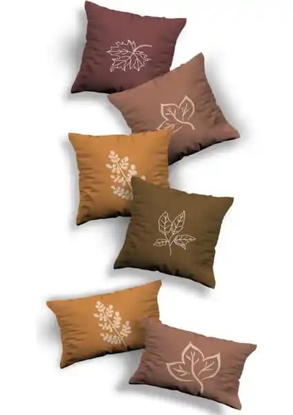 Sk Home Özel Tasarım Premium Dekoratif 6'lı Kırlent Kılıfı Seti Ev Dekorasyonuna Şıklık Katar