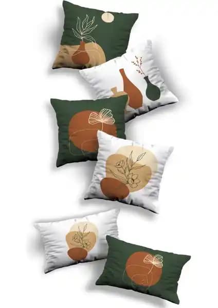 Sk Home Özel Tasarım Premium Dekoratif Kırlent Kılıfı Seti 6'lı ve 4'lü Ev Aksesuarları