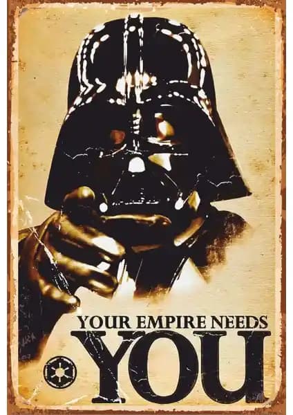 Star Wars Retro Ahşap Poster Dekorasyon Parçası 20x30 cm, Vintage Tasarım